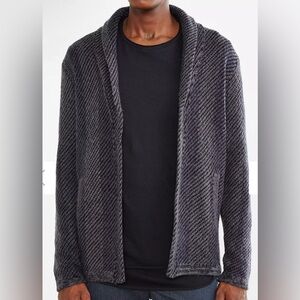 Your Neighbors Men's Cozy Charcoal Cardigan, size medium